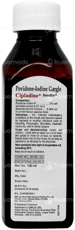 Cipladine Gargle 100Ml